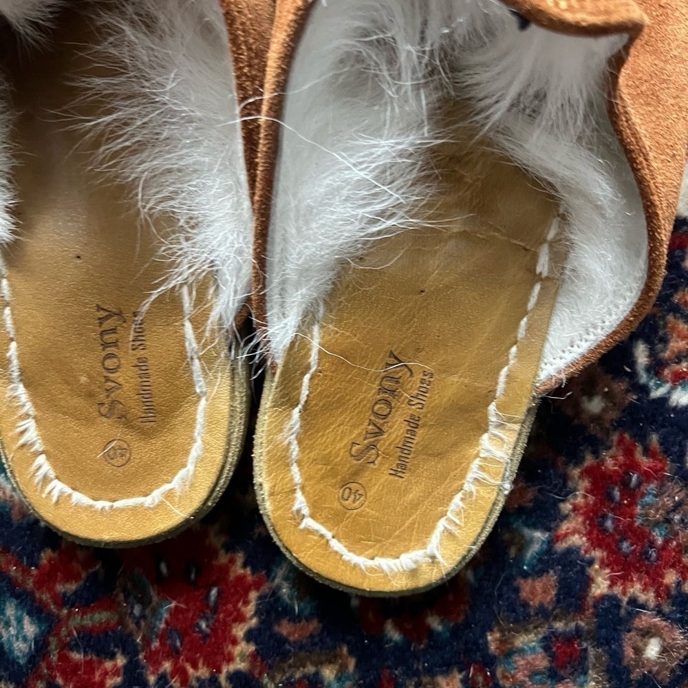 Svony Brown Suede Fur Lined Mules, size 40 - Picture 7 of 7